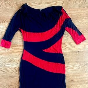 Mini dress orange and navy blue